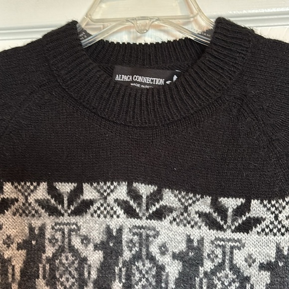 Alpaca Connection women’s black crew neck sweater size large - Picture 2 of 12